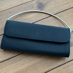 Modern Black Satin Clutch
